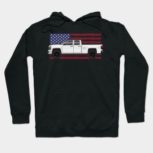 White truck USA flag Hoodie